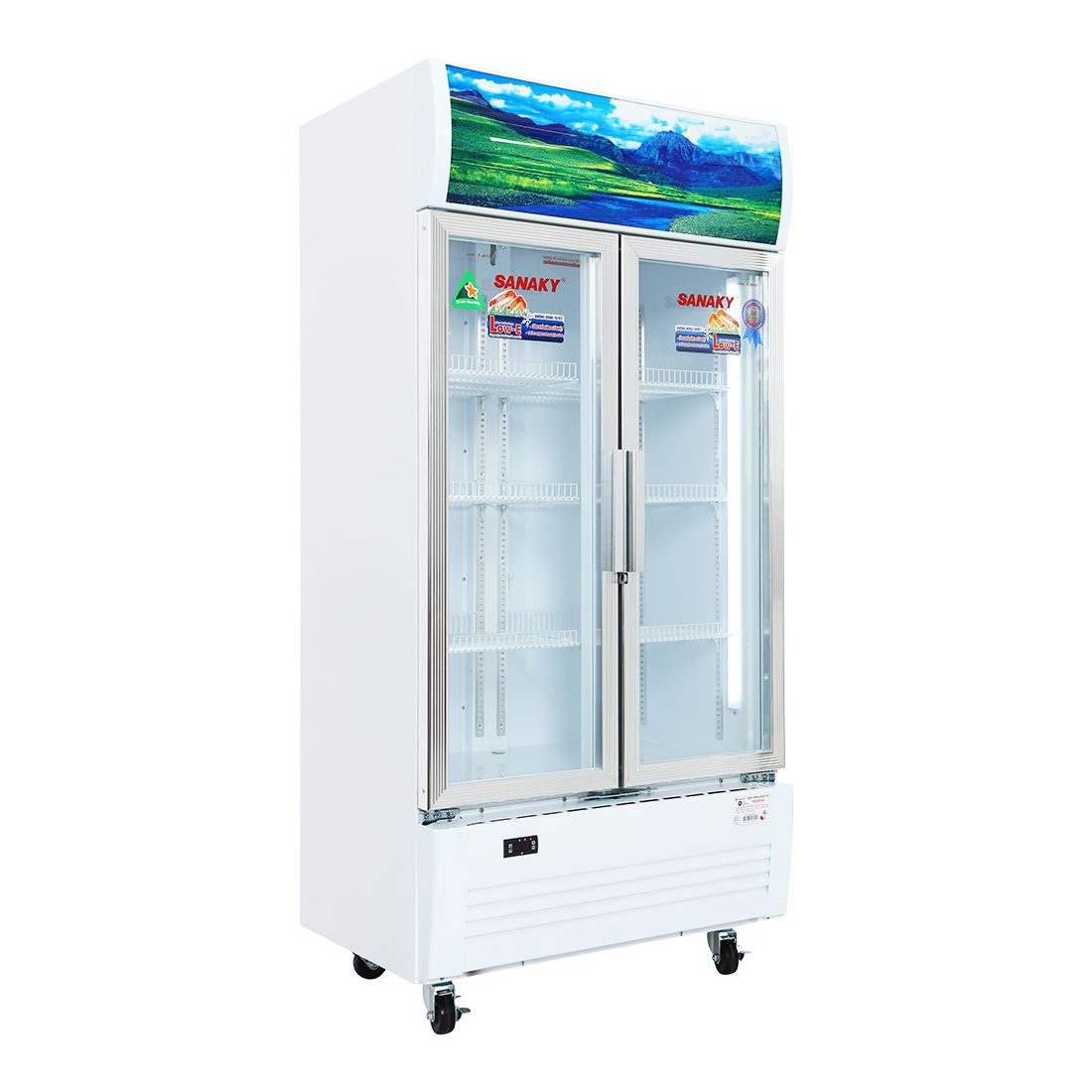 Inverter Upright Cooler With 2 Low-E Glass Door