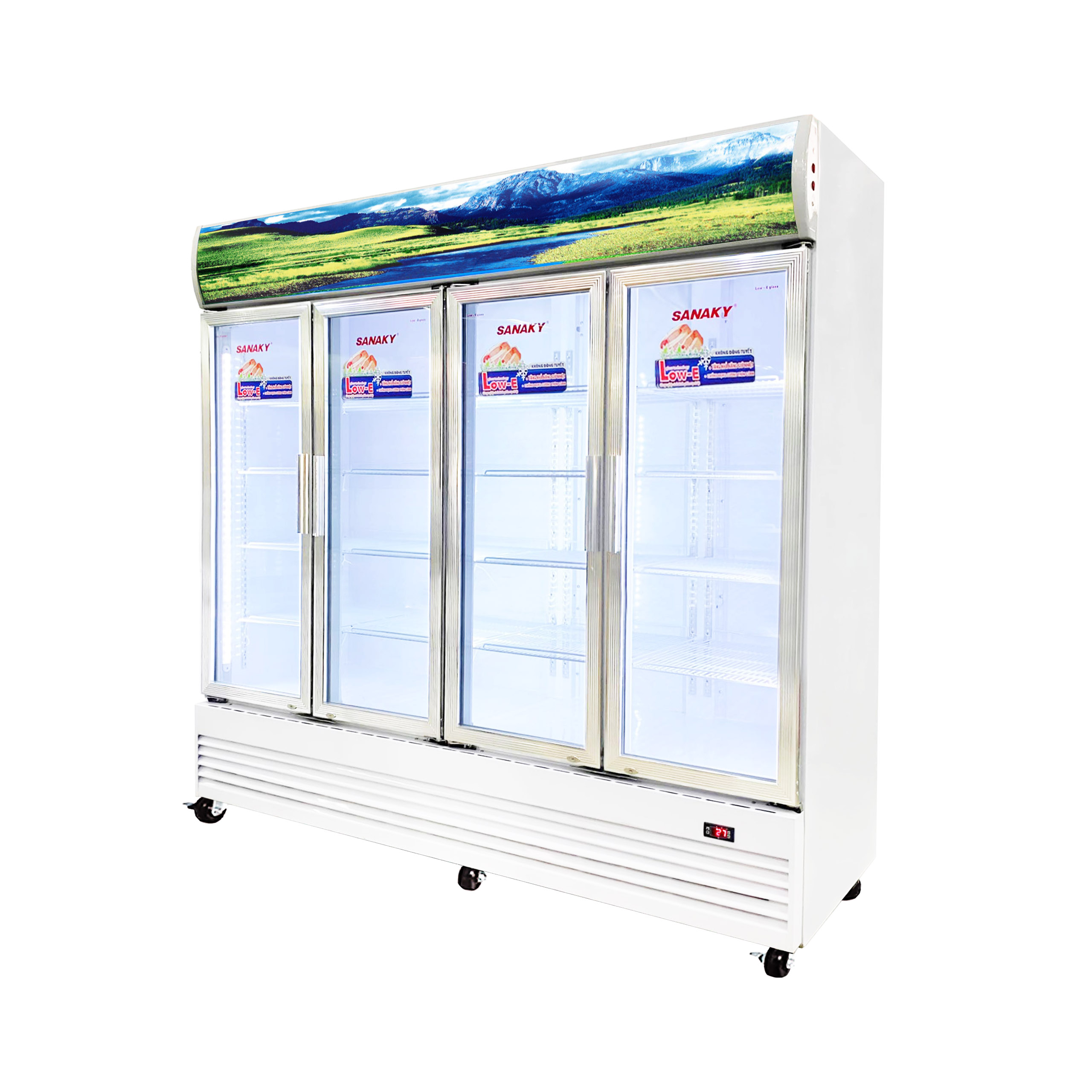 Inverter Upright Cooler With 3 and 4 Low-E Glass Door