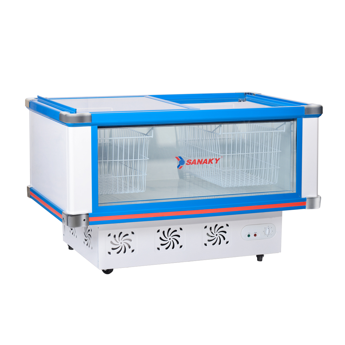 Upright Cooler Non-Inverter with 2 Curved Glass Doors