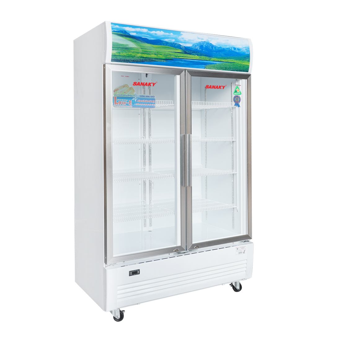 Upright Cooler Non-Inverter with 2 Low-E Glass Door